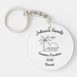 Porte-clefs Custom Family Reunion Beach Summer Vacation White