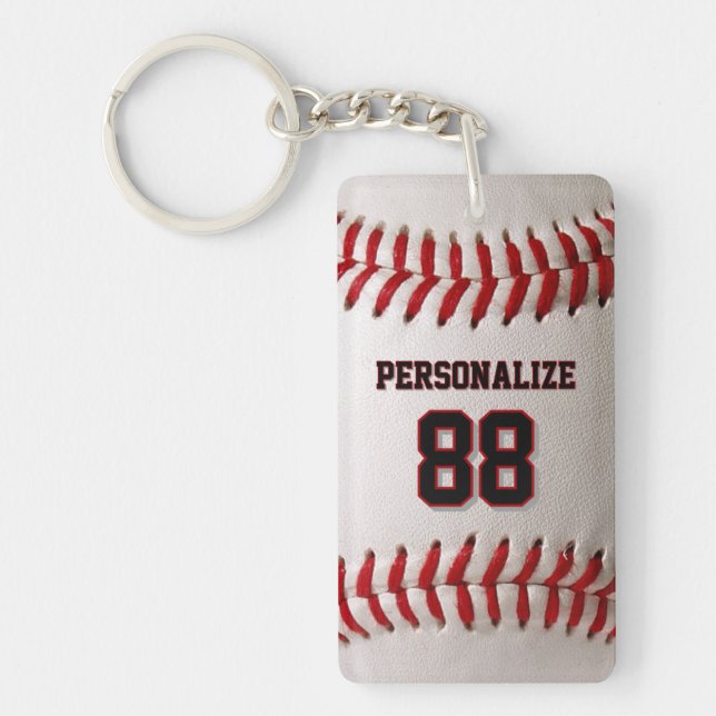 Porte-clefs Custom Jersey Number & Name Baseball Player Design (Devant)