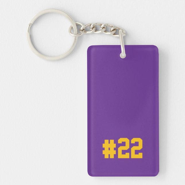 Porte-clefs Custom Jersey Number Sports (Devant)