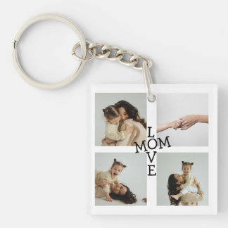 Porte-clefs Custom Photo Collage Mom Keychain