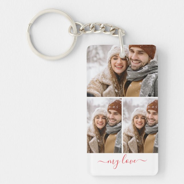 Porte-clefs Custom Photo Collage My Love Keychain (Devant)