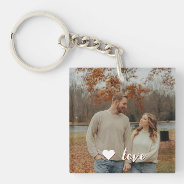 Porte-clefs Custom Photo Keychain with Personalized Text (Devant)