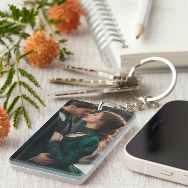 Porte-clefs Custom Photo Single-Sided Rectangle Memory (Devant droit)