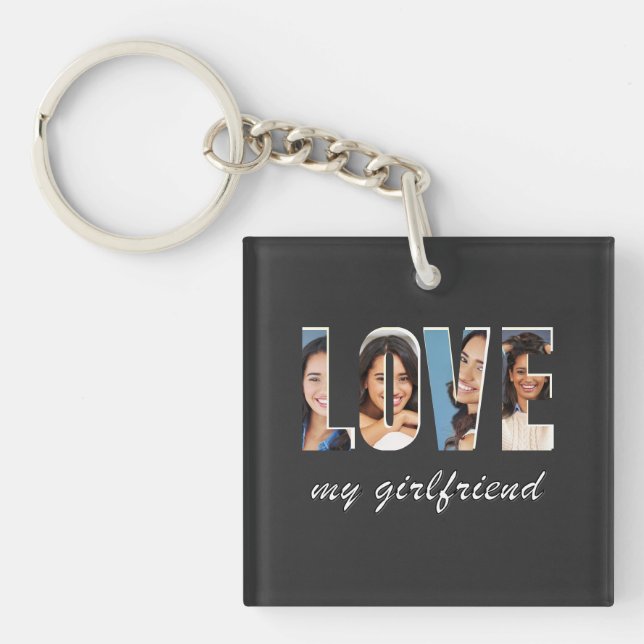 Porte-clefs Custom Photos Love My Girlfriend Stylish Modern (Devant)