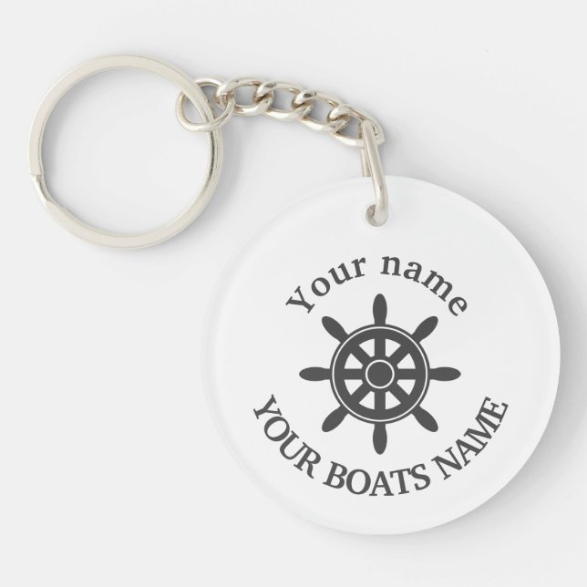 Porte-clefs Custom sailing boat name nautical keychain (Devant)