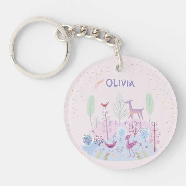 Porte-clefs Customisé mignon floral (Devant)