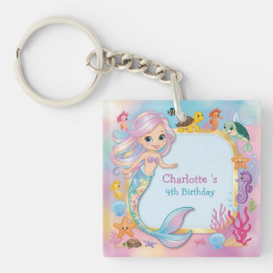 Porte-clefs Cute arc-en-ciel sirène poisson hippocampe étoile 