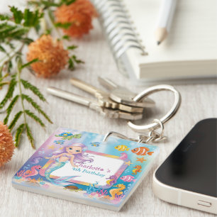 Porte-clefs Cute arc-en-ciel sirène poisson tortue étoile Anni