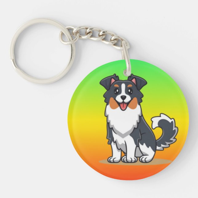 Porte-clefs Cute Australian Shepherd-23144 (Devant)