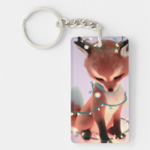 Porte-clefs Cute Baby Fox avec Fairy Lights Porte - clé