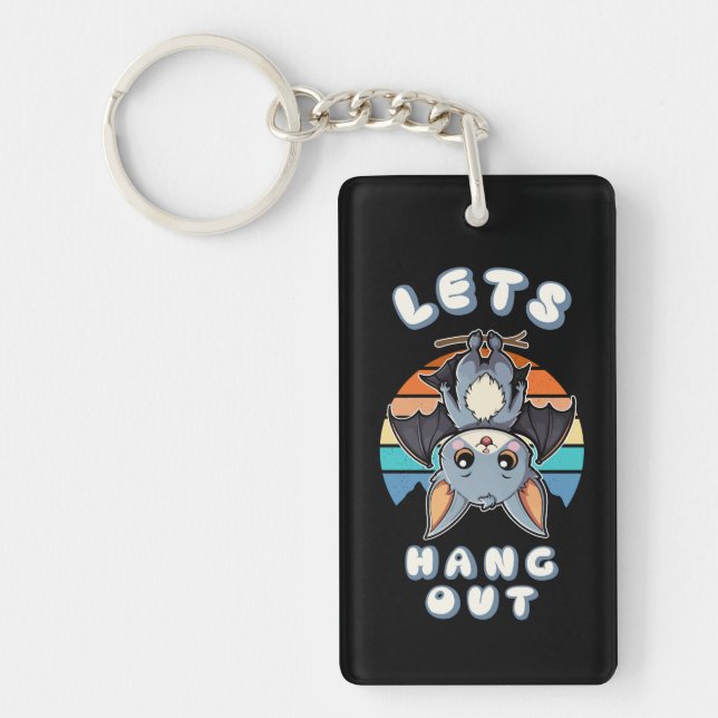 Porte-clefs Cute Bat Hanging et Retro Sunset | Allons-y (Devant)