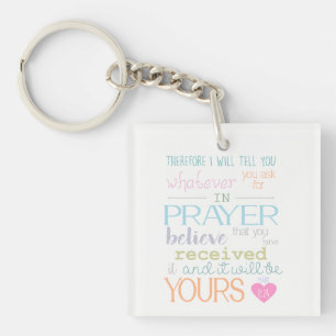Porte-clefs Cute Bible chrétienne Verse Prière Faith NIV paste