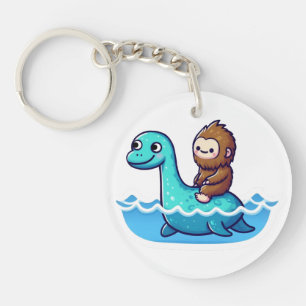 Porte-clefs Cute Bigfoot avec mignonne Loch Ness