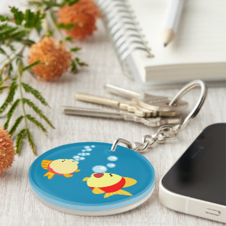 Porte-clefs Cute Bubbling Cartoon Porte - clé de poisson