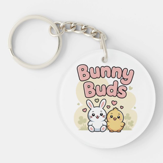 Porte-clefs Cute Bunny Buds Easter Keychain (Devant)