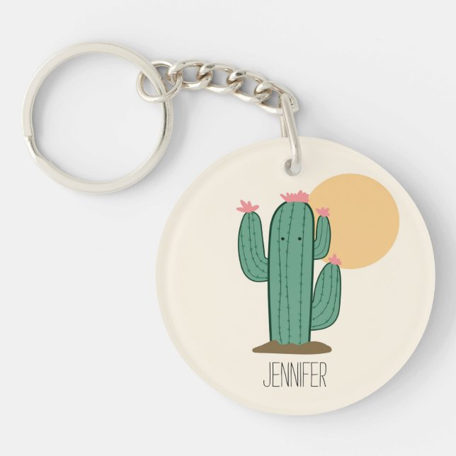Porte-clefs Cute Cactus Porte - clé personnalisé (Devant)