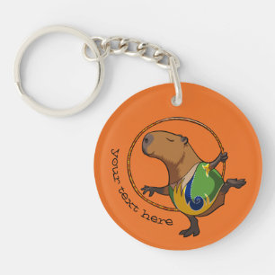 Porte-clefs Cute Capybara Rhythmic Gymnastics Hoop Cartoon