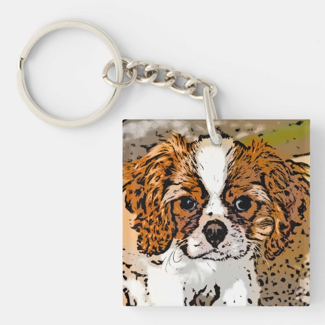 Porte-clefs Cute Cavalier Puppy (Devant)