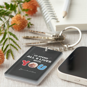 Porte-clefs Cute Chat Valentine's Day Animaux de compagnie Pho