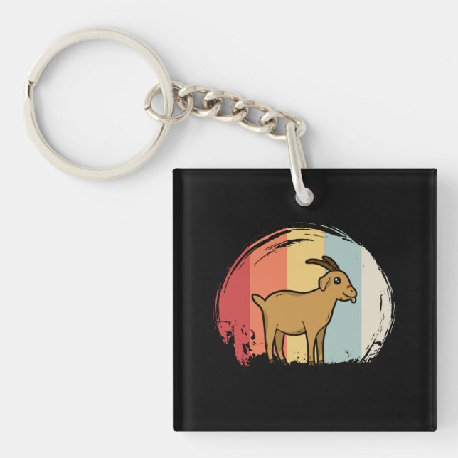 Porte-clefs Cute chèvre Retro (Devant)