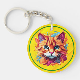 Porte-clefs Cute Colorful Chat Face-87002