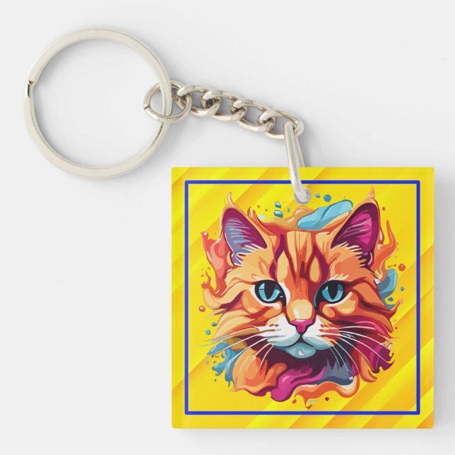 Porte-clefs Cute Colorful Chat Face-87002 (Devant)