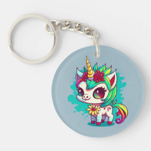 Porte-clefs Cute Colorful Magic Creature Unicorn Artwork