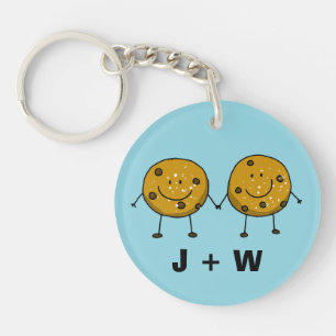 Porte-clefs Cute Cookie Couple Cadeau personnalisé