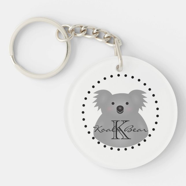 Porte-clefs Cute Cudely Australia Baby Koala Oear Monogramme (Devant)