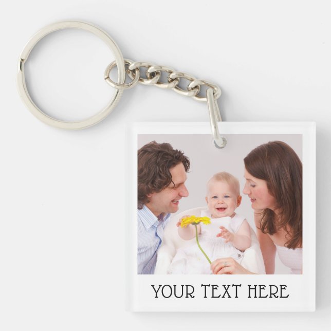 Porte-clefs Cute Custom Photo & Name Text Acrylic (Devant)