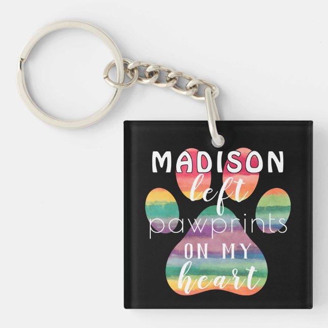 Porte-clefs Cute Custom Rainbow Bridge Empreintes de pattes su (Devant)