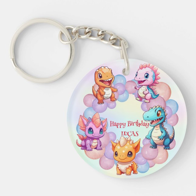 Porte-clefs Cute dinosaure Balloon School anniversaire de enfa (Devant)