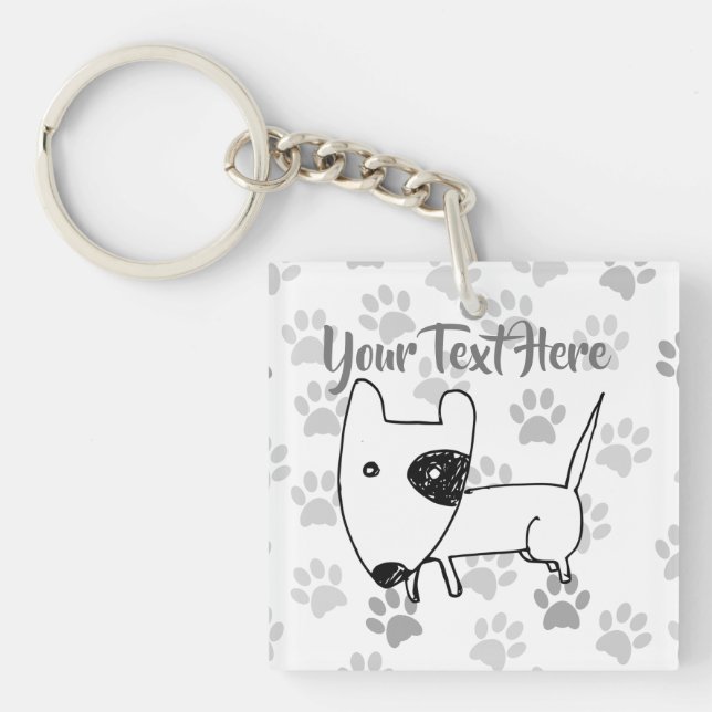 Porte-clefs Cute English Bull Terrier (Devant)