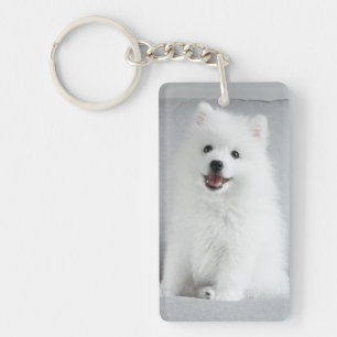 Porte-clefs Cute Fluffy Japonais Spitz Puppy
