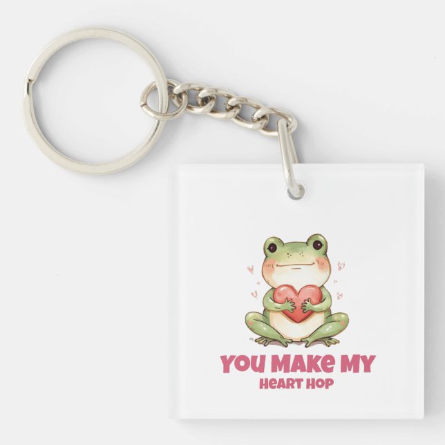 Porte-clefs Cute Frog Valentine Tee (Devant)