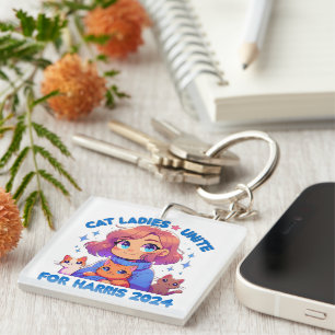 Porte-clefs Cute Funny Girly Enfless Chat Lady Unite Harris