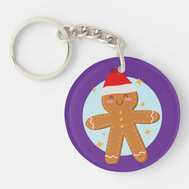 Porte-clefs Cute Gingerbread Boy Cookies Art Dessin (Devant)