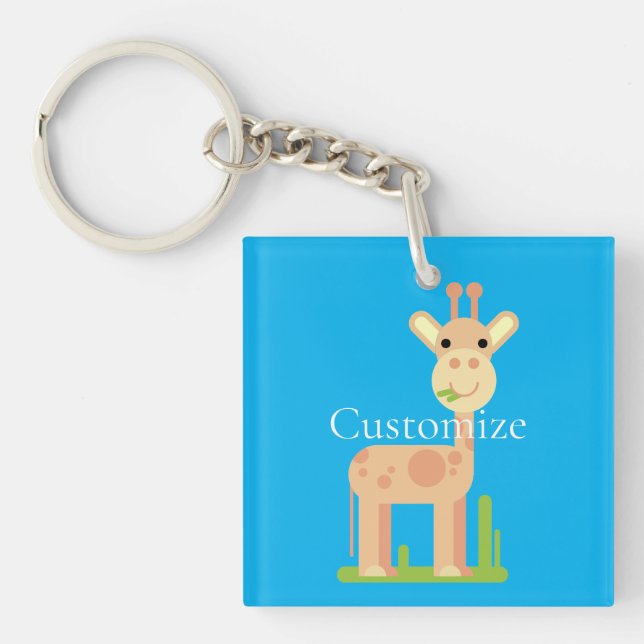 Porte-clefs Cute Giraffe Munching Thunder_Cove (Devant)