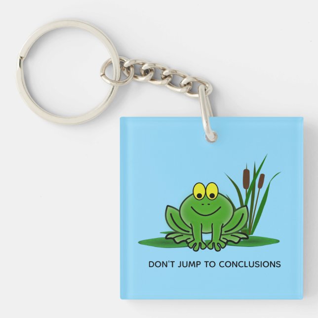 Porte-clefs Cute Green Frog Design Porte - clé acrylique (Devant)