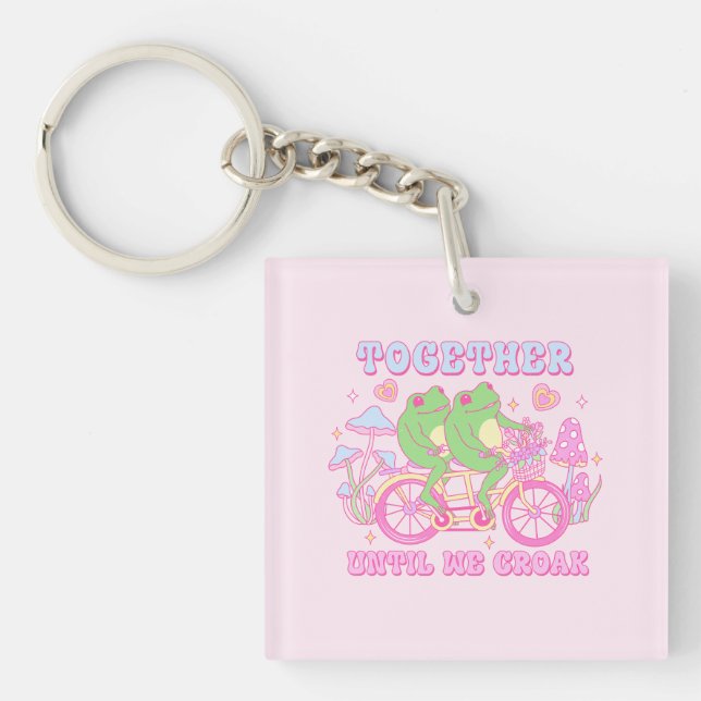 Porte-clefs Cute Grenouille Couple - Ensemble Jusqu'À Ce Que N (Devant)