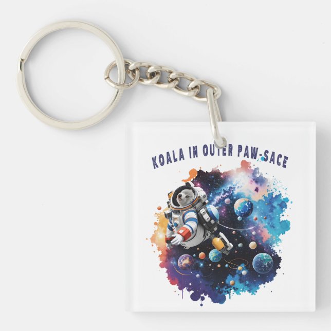 Porte-clefs Cute Koala dans l'espace extra-atmosphérique, astr (Devant)
