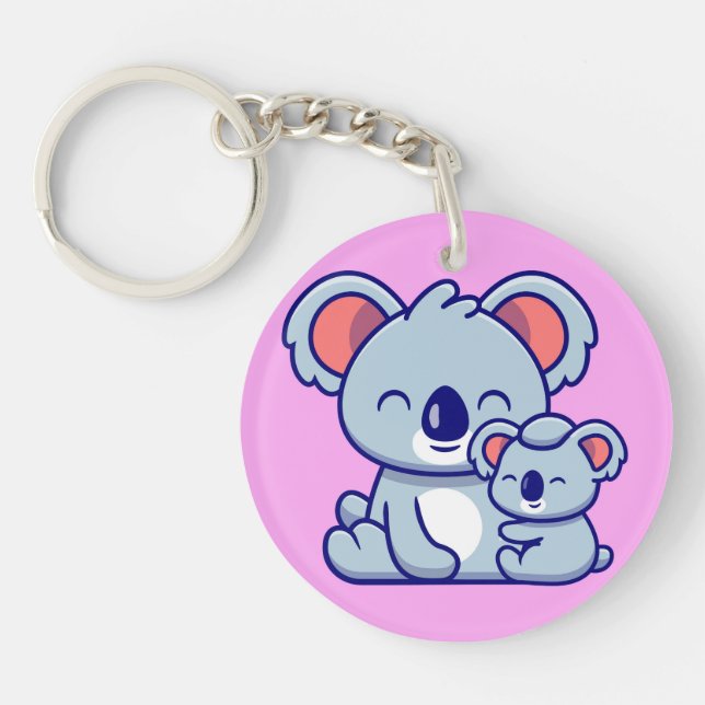 Porte-clefs Cute Koala Et Bébé (Devant)