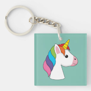 Porte-clefs Cute licorne magique avec cheveux colorés