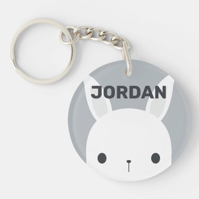 Porte-clefs Cute Little Bunny Rabbit with Personalized (Devant)