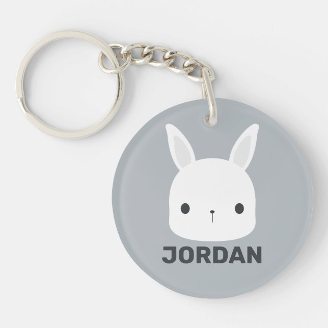 Porte-clefs Cute Little Bunny Rabbit with Personalized (Devant)