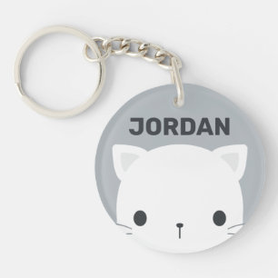 Porte-clefs Cute Little Cat avec nom personnalisé