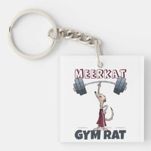 Porte-clefs Cute Meerkat Gym Rat Funny Weightliftlifter Cartoo