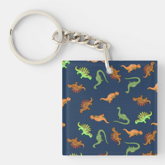 Porte-clefs Cute Motif Dinosaures (Devant)