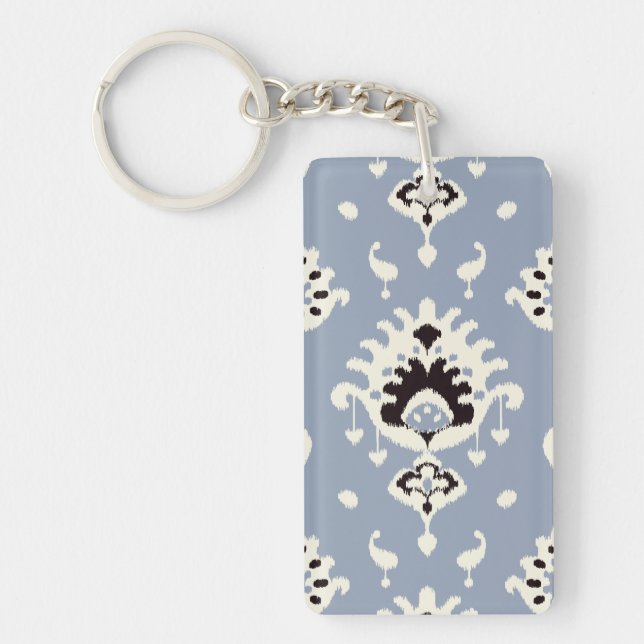 Porte-clefs Cute motifs tribaux gris beige ikat (Devant)