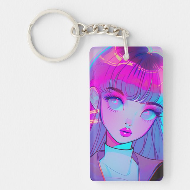 Porte-clefs Cute Neon Anime Porte - clé fille (Devant)